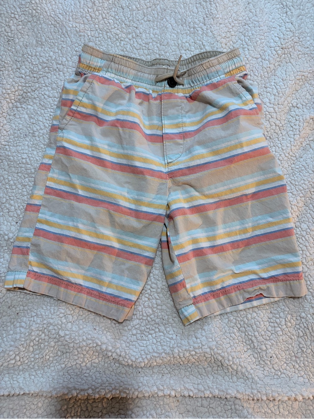 Kids Casual Stripe Drawstring Shorts - Multi-Color